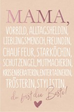 Muttertagskarte - inkl. Umschlag Mindestabnahmemenge - 6 Stück. Glückwunschkarte Muttertag