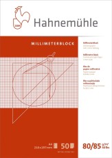 HAHNEMÜHLE Millimeter - Block 50 Blatt, A4, 80 g/qm Millimeterpapier A4 80  g/qm weiß 50 Blatt