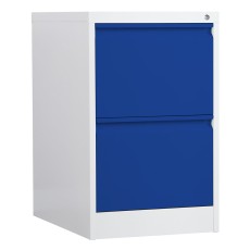 PHÖNIX SAFE Hängeregistraturenschrank, 2 Laden, einbahnig, Stahl, grau/blau einbahnig grau/blau