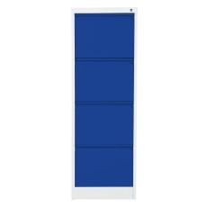 PHÖNIX SAFE Hängeregistraturenschrank, 4 Laden, einbahnig, Stahl, grau/blau einbahnig grau/blau