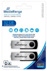 MEDIARANGE USB Stick 2.0 high Speed inkl. URA, 32GB, 2 Stück USB Stick 32 GB USB 2.0 13-17 MB/s