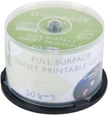 Q-CONNECT CD-R 50er Spindel bedruckbar inkl. URA, 700MB, 80Min CD-R 700MB/80Min 52-fach Spindel