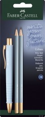 FABER CASTELL Schreibset Poly Ball Urban - 3-tlg., sky blue Kugelschreiber Druckmechanik sky blue