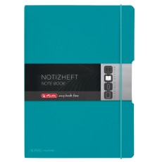 HERLITZ Notizheft flex - A4, PP, 2x 40 Blatt, liniert/kariert, türkis Inhalt austauschbar Notizheft