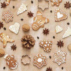 PAPER+DESIGN Weihnachts Lunchservietten Christmas cookies - 33 x 33 cm Servietten Weihnachten