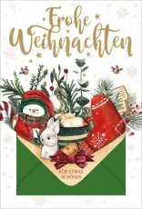 Weihnachtskarte mit Geldscheinfach - inkl. Umschlag Mindestabnahmemenge - 5 Stück. Grußkarten