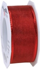 Zierband mit Draht Luxury - 40 mm x 20 m, rot Geschenkband rot 40 mm 20 m Polypropylen