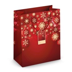 Weihnachts-Geschenktragetasche Flocken, 33x26,7x13,7cm Geschenktragetasche Flocken 267 mm 137 mm