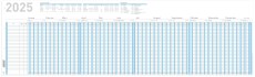 RNK Urlaubsübersicht - max. 26 Mitarbeiter, 100 x 29,7 cm Urlaubsplaner 2025 Monat/Tage 100 cm