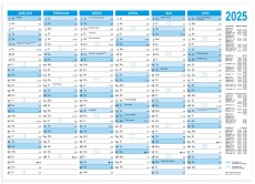 RNK Tafelkalender quer - A5, 2x 6 Monate, 210 x 148 mm Tafelkalender 2025 1 Jahr / 2 Seiten A5 quer