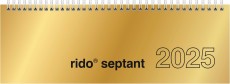 RIDO Tischkalender Modell septant - 1 Woche / 2 Seiten, 30,5 x 10,5 cm quer, gold Tischkalender 2025