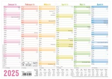 HÄFFT Tafelkalender Rainbow quer - A4, 6 Monate / 1 Seite, Karton nachhaltig & klimaneutral 2025