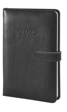 Chronobook Wochenplan - Mini, 1 Woche / 2 Seiten, Hardcover, Lederimitat, schwarz Saisonartikel 2025