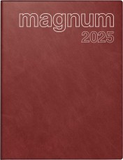 RIDO Buchkalender magnum - 1 Woche / 2 Seiten, 18,3 x 24 cm, weinrot Saisonartikel Buchkalender 2025