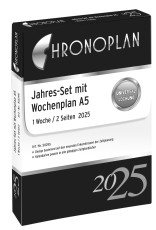 CHRONOPLAN Ersatzkalendarium Jahres-Set mit Wochenplan - A5, 1 Tag / 2 Seiten und 1 Woche / 2 Seiten