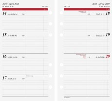 RIDO Timing 2 Einlage Wochenplaner - 1 Woche / 2 Seiten, 9,3 x 17,2  cm Ersatzkalender 2025 Timing 2