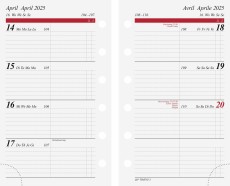 RIDO Timing 3 Einlage Wochenplaner - 1 Woche / 2 Seiten, 7,6 x 12,7 cm Ersatzkalender 2025 Timing 3