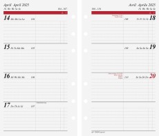 RIDO Timing special Einlage Wochenplaner - 1 Woche / 2 Seiten, 8,7 x 15,3 cm Ersatzkalender 2025