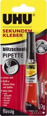 UHU Sekundenkleber blitzschnell PIPETTE - 10 g Sekundenkleber Tube à 10 g