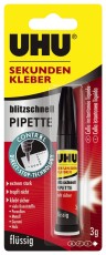 UHU Sekundenkleber blitzschnell PIPETTE - 3 g Sekundenkleber Tube à 3 g