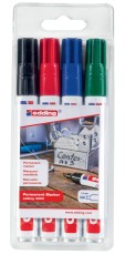 EDDING 3300 Permanentmarker - nachfüllbar, 1 - 5 mm, Etui mit 4 Farben Permanentmarker ca. 1 - 5 mm