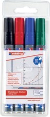 EDDING 250 Boardmarker - nachfüllbar, 1,5 - 3 mm, sortiert, 4er Pack Boardmarkeretui ca. 1,5 - 3 mm