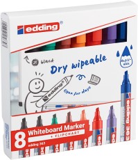 EDDING 363 Boardmarker - nachfüllbar, 1 - 5 mm, 8er Set sortiert Boardmarkeretui 7 Farben sortiert