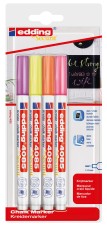 EDDING 4085 Kreidemarker - 1 - 2 mm, 4er Bister, neon sortiert Kreidemarker 1 - 2 mm Rundspitze