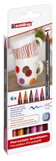 EDDING 4200 Porzellanpinselstift - 1 - 4 mm, warm colour Set, 6 Farben sortiert Porzellanmarker