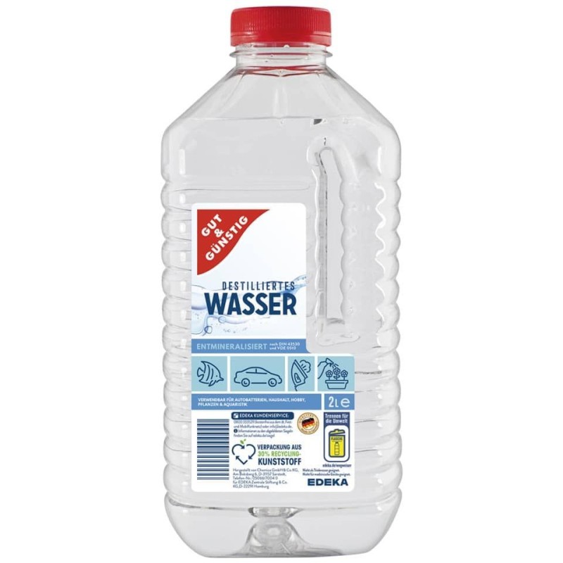 Gut & Günstig Destilliertes Wasser 2L Destilliertes Wasser 2 Liter - Büro  Design Kruel Beratungs- & Planungs GmbH Online-Shop