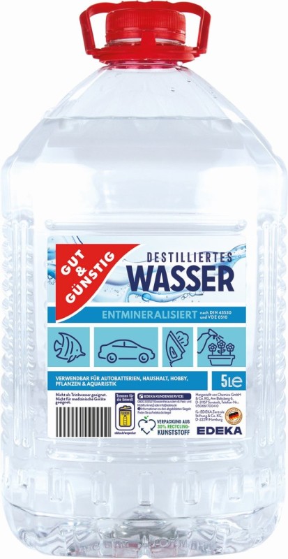 Gut & Günstig Destilliertes Wasser 5L Destilliertes Wasser 5 Liter