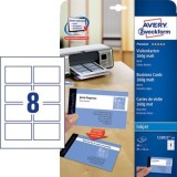 Avery Zweckform® C32015-10 Premium Visitenkarten, 85 x 54 mm, Inkjet-Spezialbeschichtung beidseitig - matt, 10 Blatt/80 Stück
