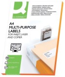 Q-Connect® Inkjet+Laser+Kopier-Etiketten - 52,5x29,7 mm, weiß, 4000 Stück/100 rechtwinklige Ecken
