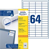 Avery Zweckform® 3667 Universal-Etiketten ultragrip - 48,5 x 16,9 mm, weiß, 6.400 Etiketten, permanent