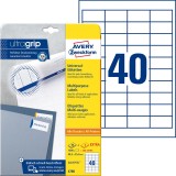 Avery Zweckform® 4780 Universal-Etiketten ultragrip - 48,5 x 25,4 mm, weiß, 1.200 Etiketten, permanent