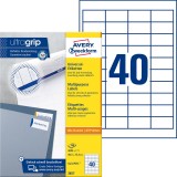 Avery Zweckform® 3657 Universal-Etiketten ultragrip - 48,5 x 25,4 mm, weiß, 4.000 Etiketten, permanent