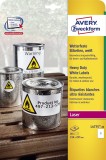 Avery Zweckform® L4775-20 Folien-Etiketten - 210 x297 mm, weiß, 20 Etiketten/20 Blatt, permanent, wetterfest