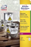 Avery Zweckform® L4773-20 Folien-Etiketten - 63,5 x 33,9 mm, weiß, 480 Etiketten/20 Blatt, permanent, wetterfest