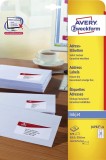 Avery Zweckform® J4792-25 Adress-Etiketten - 63,5 x 29,6 mm, weiß, 675 Etiketten/25 Blatt, permanent, für C6 Kuverts