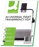 Q-Connect® Inkjet-Folien m. Sensorstreifen - A4, 0,10 mm, 50 Folien Overheadfolie A4 0,10 mm