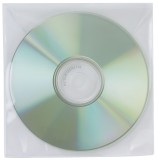 Q-Connect® CD/DVD-Hüllen - Ungelocht, transparent, Packung mit 50 Stück CD/DVD Hüllen Ungelocht