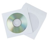 Q-Connect® CD-Papierhüllen - weiß CD/DVD Hüllen Papier weiß 50 Stück