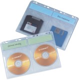 Q-Connect® CD/DVD-Hüllen - zur Ablage im Ordner/Ringbuch, transparent, 10 Stück CD/DVD Hüllen