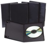 Q-Connect® DVD Leerhüllen - Hardbox für 1 DVD inkl. Booklet CD/DVD Hüllen schwarz 5 Stück