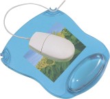 Q-Connect® Mousepad mit Gelauflage - blau-transparent Mousepad blau-transparent 200 mm 28 mm 260 mm