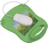 Q-Connect® Mousepad mit Gelauflage - grün-transparent Mousepad grün-transparent 200 mm 28 mm