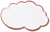 Franken Moderationskarte - Wolke, 620 x 370 mm, weiß mit rotem Rand, 20 Stück Moderationskarte