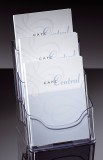 SIGEL Tisch-Prospekthalter acrylic, mit 3 Fächern, glasklar, für A5 Prospektständer 3 x A5