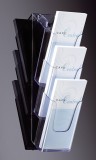 SIGEL Wand-Prospekthalter acrylic, mit 3 Fächern, glasklar, für DL Wand-Prospekthalter