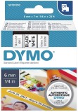 Dymo® Schriftband D1 Kunststoff - laminiert, 7 m x 6 mm, Schwarz/Weiß Schriftband Standardetikett